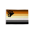 Gay Bear Pride Flag 5ft x 3ft with multicoloured stripes and black paw print