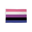 Genderfluid Pride Flag 5ft x 3ft with pink white purple black and blue stripes
