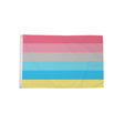 Genderflux Pride Flag 5ft x 3ft with pink grey turquoise blue and yellow stripes