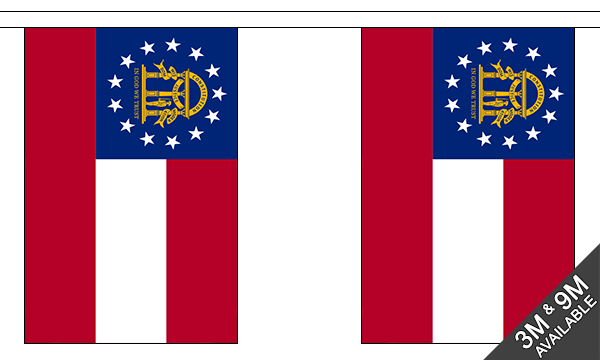 Georgia State New 3 metre bunting, 10 flags - Flagmania