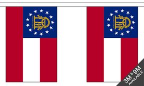 Georgia State New 3 metre bunting, 10 flags - Flagmania