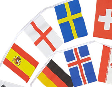Flagmania 2022 World Cup Giant Bunting (32 flags sized 18"x12") 20 metre bunting