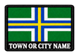 Gloucestershire personalised county patch artwork preview, 90 x 60mm