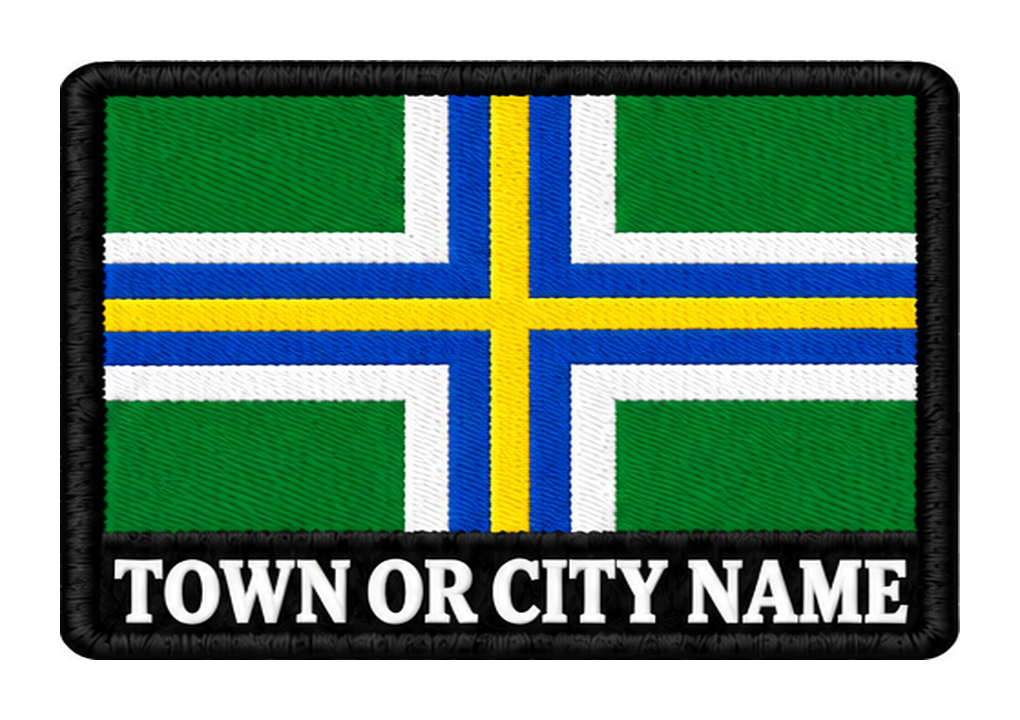 Gloucestershire personalised county patch artwork preview, 90 x 60mm