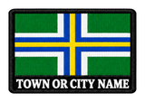 Gloucestershire personalised county patch artwork preview, 90 x 60mm