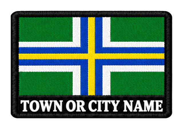 Gloucestershire personalised county patch artwork preview, 90 x 60mm