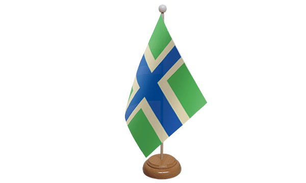 Flagmania Gloucestershire (New) wooden hand flags, 9x6 inch, pack of 12, no bases