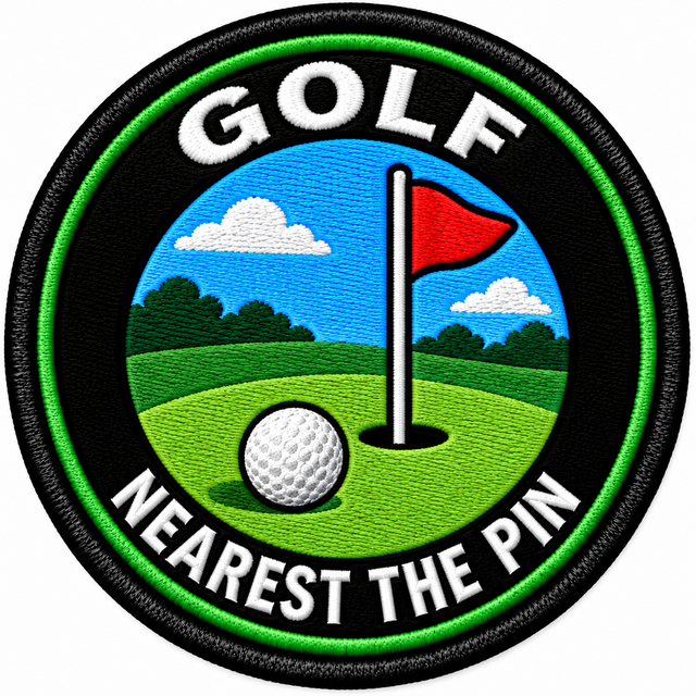Golf Nearest the Pin 80mm embroidered patch