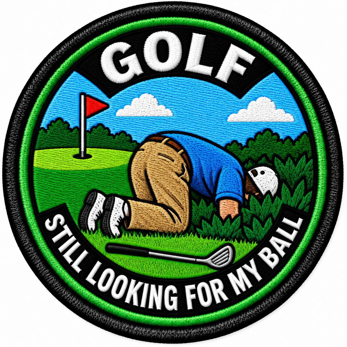 Golf Still Looking for My Ball - Golfer Design 80mm embroidered patch
