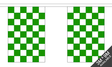 Flagmania Green and White Check Bunting, 9 metre bunting