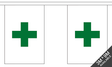 Flagmania Green Cross Bunting, 9 metre bunting