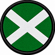 Green Saltire Flag 80mm Embroidered Patch