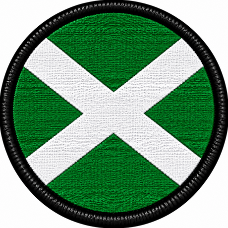Green Saltire Flag 80mm Embroidered Patch