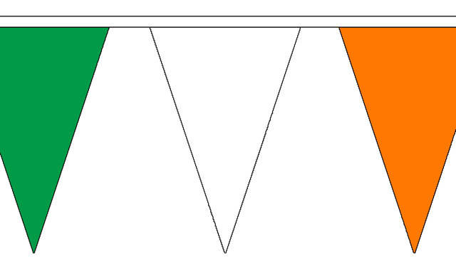 Flagmania Green, White and Orange 5 metre bunting