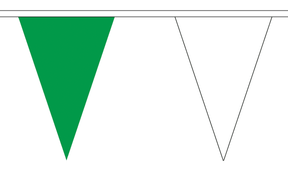 Flagmania Green and White Triangle Bunting 20 metre bunting