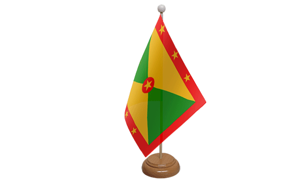 Flagmania Grenada wooden hand flags, 9x6 inch, pack of 12, no bases