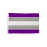 Greysexual Pride Flag 5ft x 3ft with purple grey and white horizontal stripes