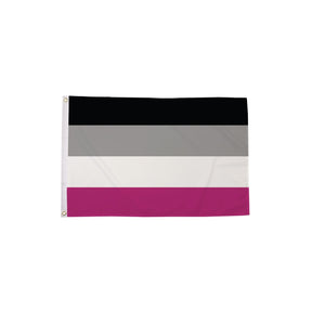 Gynephilia Pride Flag 5ft x 3ft with black grey white and pink horizontal stripes