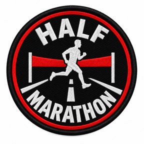 Half Marathon - Red Finish Line 80mm embroidered patch
