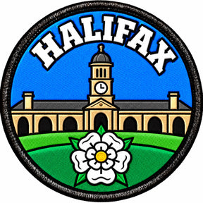 Halifax Yorkshire Clock Tower White Rose 80mm Embroidered Patch