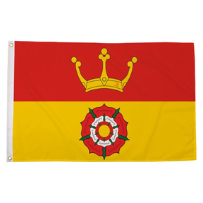 Hampshire new county flag with gold crown on red above a Tudor rose on gold, 5ft x 3ft