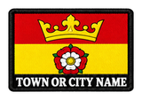 Hampshire personalised county patch artwork preview, 90 x 60mm
