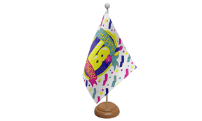 Flagmania Happy 18th Birthday wooden hand flags, 9x6 inch, pack of 12, no bases