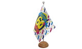 Flagmania Happy 60th Birthday wooden hand flags, 9x6 inch, pack of 12, no bases