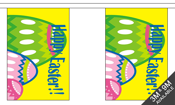 Happy Easter 3 metre bunting, 10 flags - Flagmania