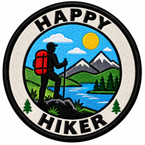 Happy Hiker 80mm embroidered patch