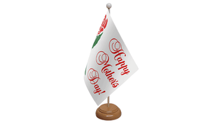 Flagmania Happy Mothers Day wooden hand flags, 9x6 inch, pack of 12, no bases