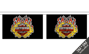 Harley Davidson Horizontal 3 metre bunting, 10 flags - Flagmania