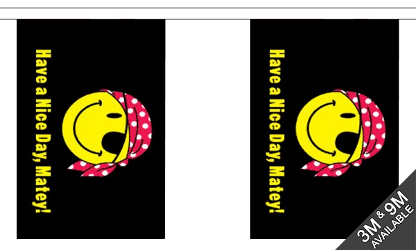 Flagmania Have A Nice Day Matey Vertical Bunting, 9 metre bunting