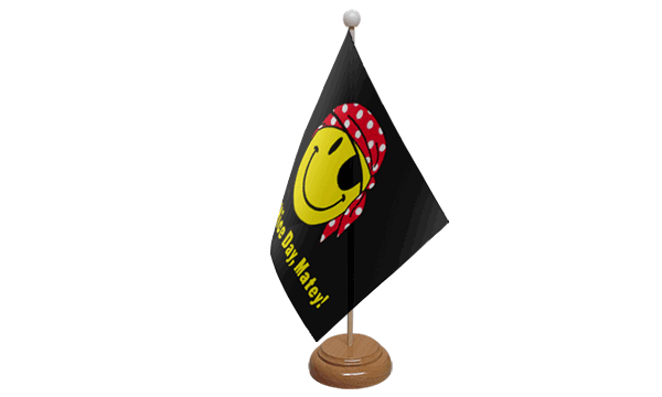 Flagmania Have A Nice Day Matey wooden hand flags, 9x6 inch, pack of 12, no bases