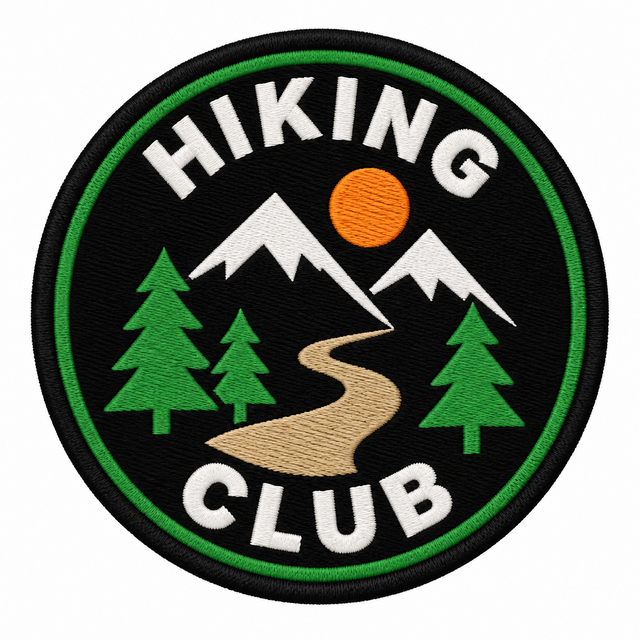 Hiking Club 80mm embroidered patch