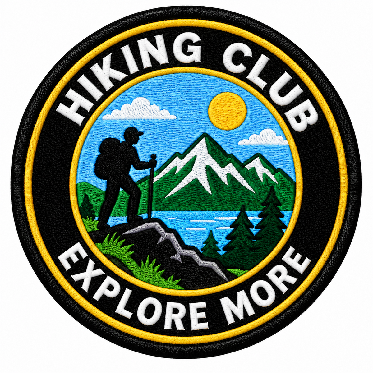 Hiking Club Explore More 80mm embroidered patch