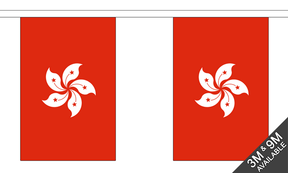 Hong Kong New 3 metre bunting, 10 flags - Flagmania