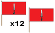 Flagmania Infantry Corps wooden hand flags, 9x6 inch, pack of 12, no bases