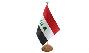 Flagmania Iraq (New) wooden hand flags, 9x6 inch, pack of 12, no bases
