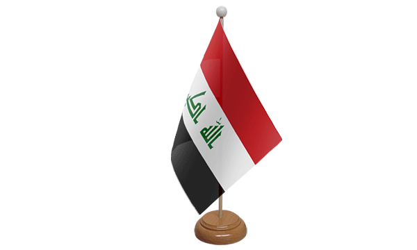 Flagmania Iraq (New) wooden hand flags, 9x6 inch, pack of 12, no bases