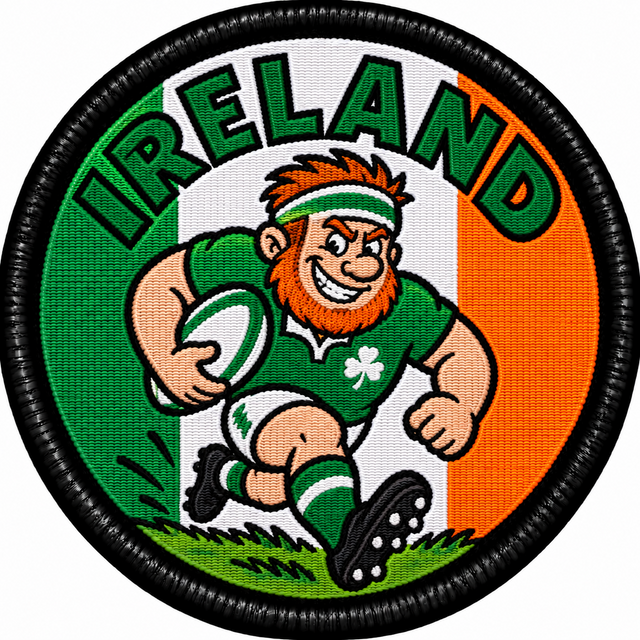 Ireland Rugby Player 80mm Embroidered Patch