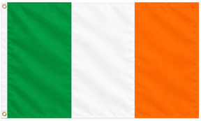 Ireland tricolour flag with green, white and orange vertical bands, 5ft x 3ft