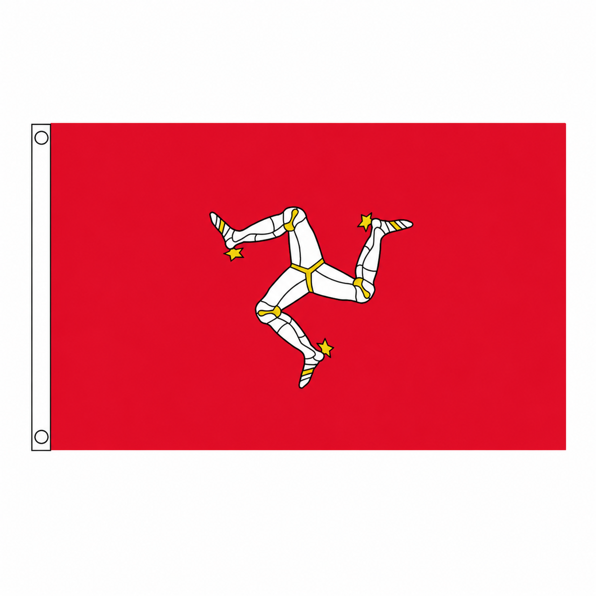Isle of Man Flag centred on square white background