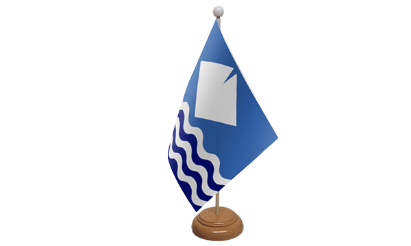 Flagmania Isle of Wight New (Waves) Wooden Table Flags (9"x6") (12 Pack) 9x6in wooden hand flags, 9x6 inch, pack of 12, no bases