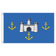 Isle of Wight Old Castles flag with white castle and three gold anchors on blue, 5ft x 3ft
