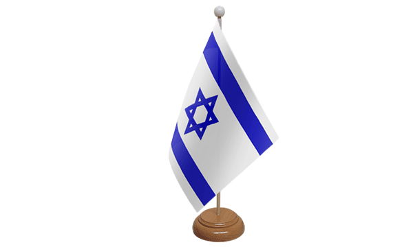 Flagmania Israel wooden hand flags, 9x6 inch, pack of 12, no bases