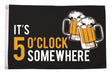 Flagmania It's 5 O'Clock Somewhere Beer 3ft x 2ft Polyester Flag on white background