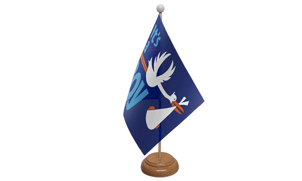 Flagmania Its a Boy wooden hand flags, 9x6 inch, pack of 12, no bases