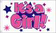 Flagmania Its a Girl (Stars) 8ft x 5ft polyester flag