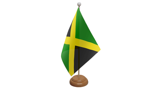 Flagmania Jamaica wooden hand flags, 9x6 inch, pack of 12, no bases